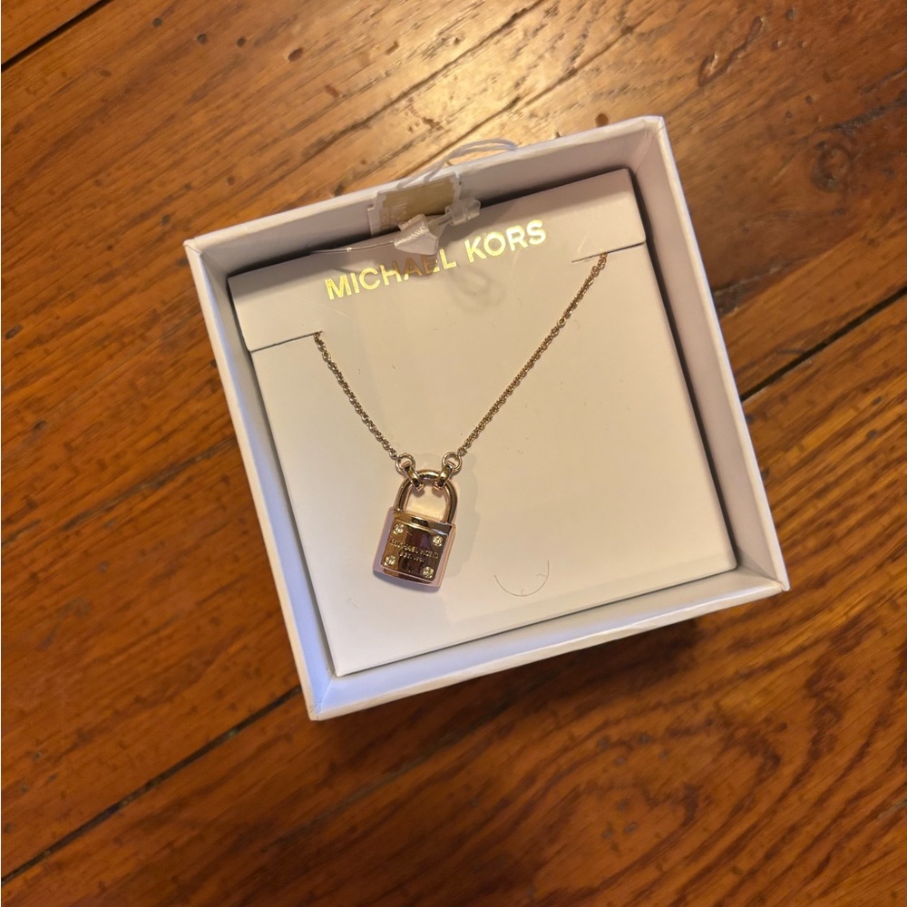 Michael Kors Gold Necklace with Lock Pendant